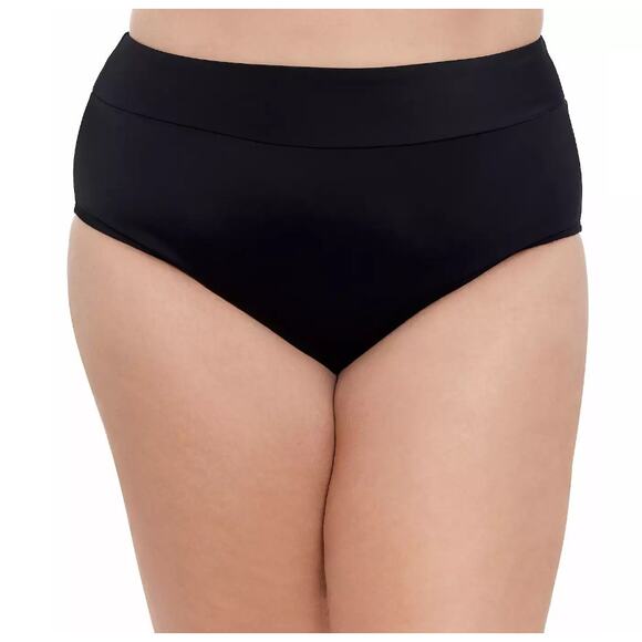 Bal Harbour Swim Women's Plus Size Tummy Control Black Swim Bottoms Size 2X New - Picture 1 of 7